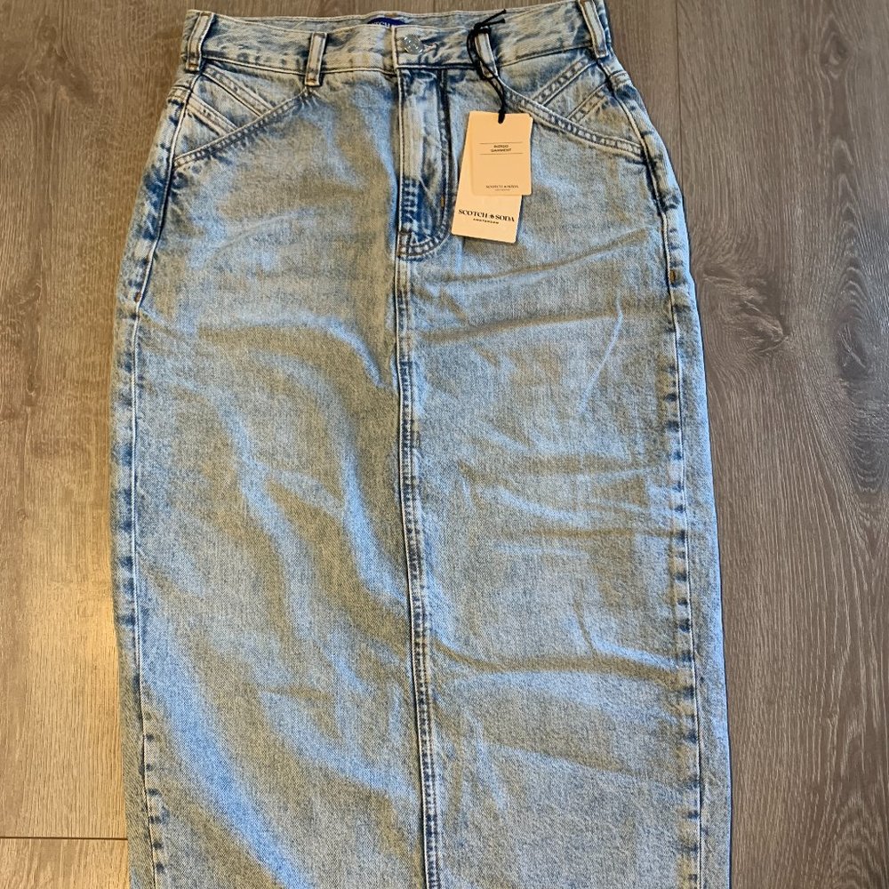 Scotch & Soda Denim Midi Skirt